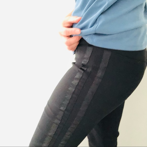 Women black Tuxedo  pants super stretchable - Picture 4 of 13